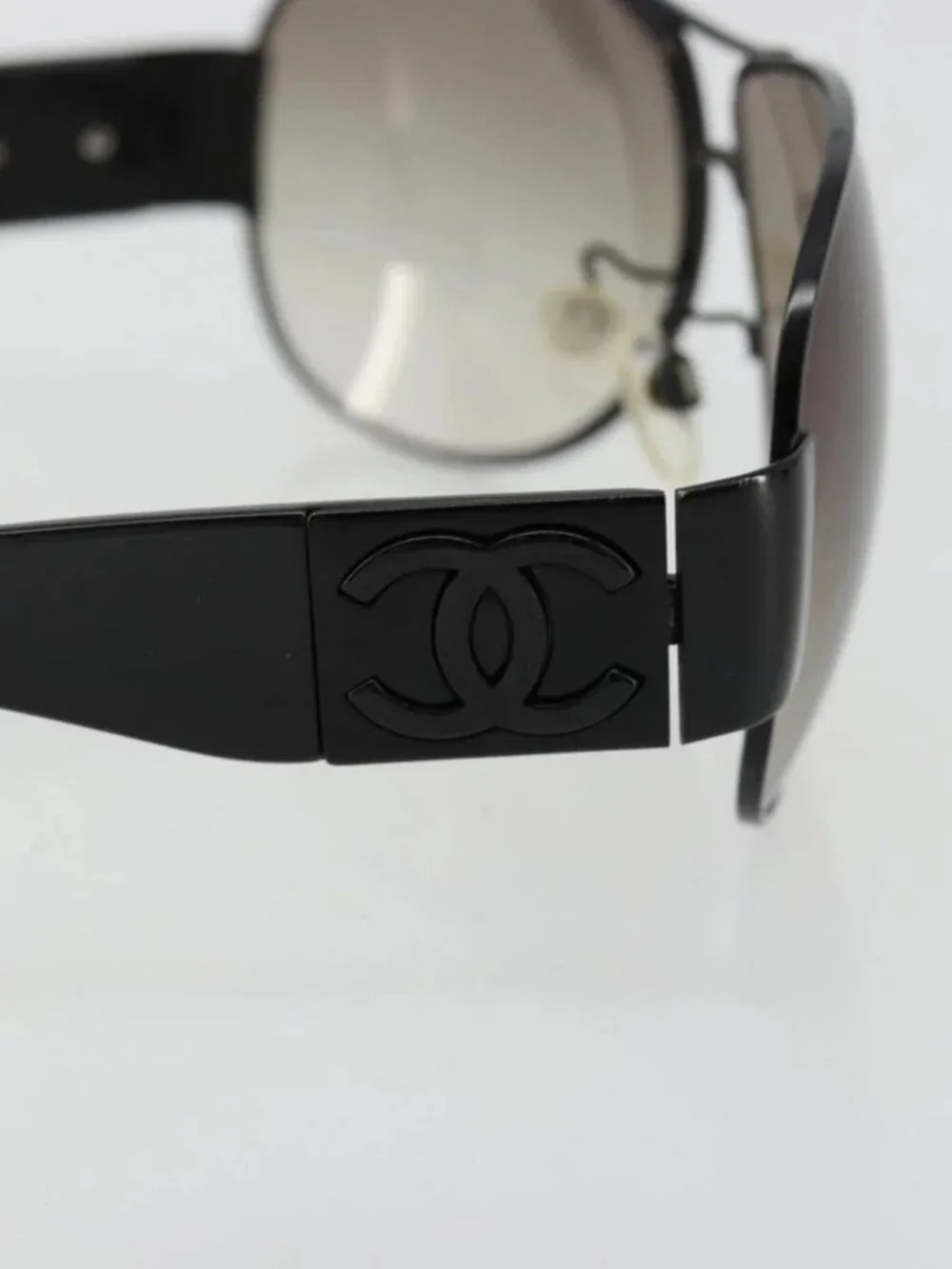 CHANEL Sunglasses plastic Black 4128 CC Auth hk3744A